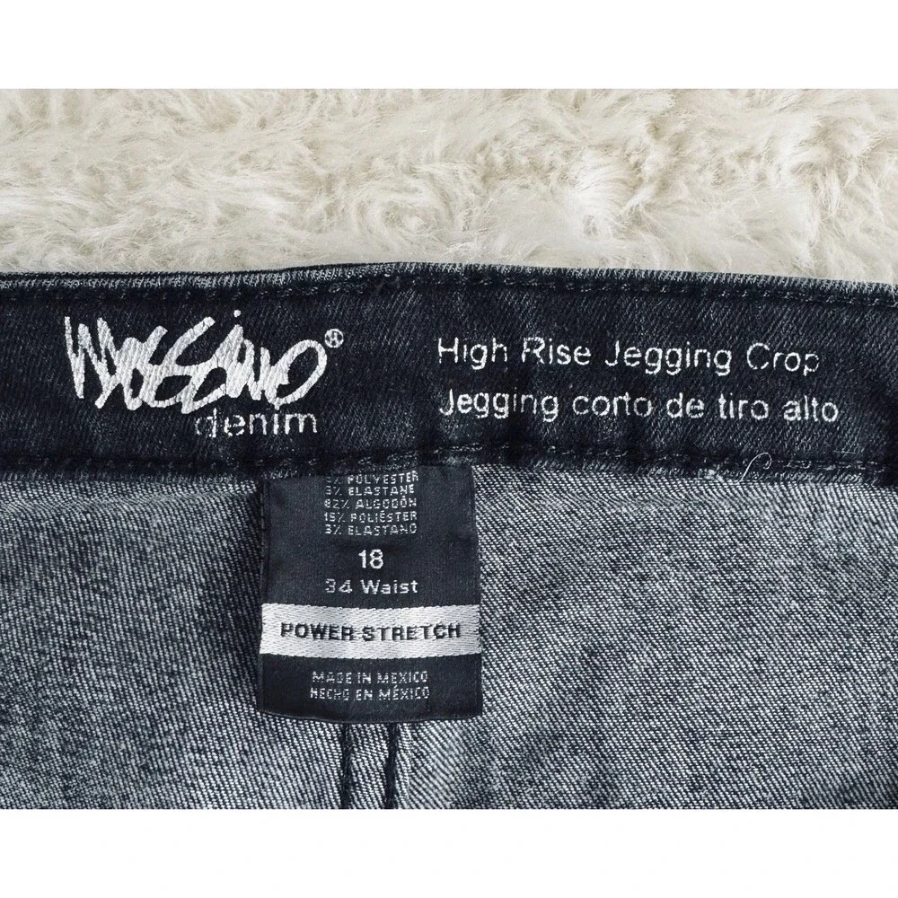 Mossimo High Rise Jegging Crop Jeans Plus 18 (38x24.5) Black Denim Stretch Women
